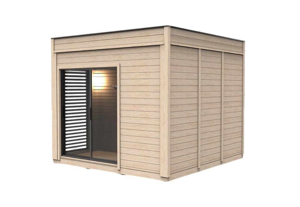 JVmoebel Saunahaus Moderne Trockensauna aus Holz für den Garten - Braune Gartensauna