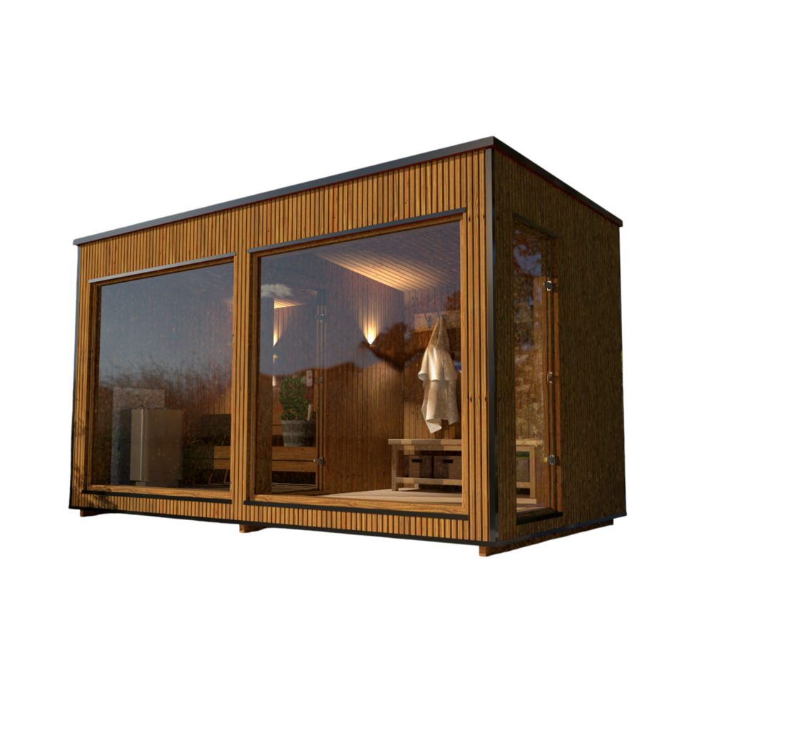 JVmoebel Saunahaus Holzsauna Trockensauna für Garten - Braune Outdoor Gartensauna
