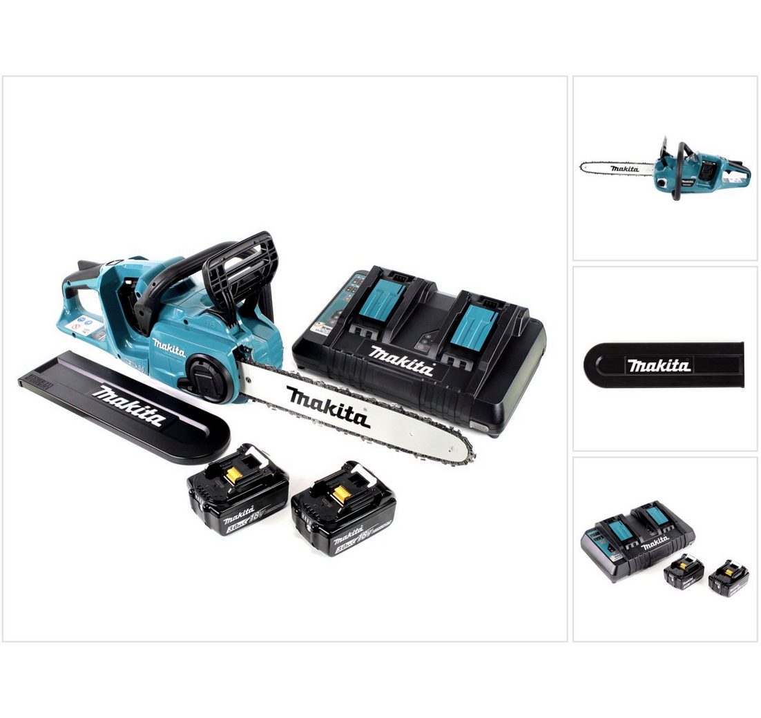 Makita Benzin-Kettensäge DUC 353 PF2 Akku Kettensäge 36V (2x18V) Brushless 35 cm + 2x 3