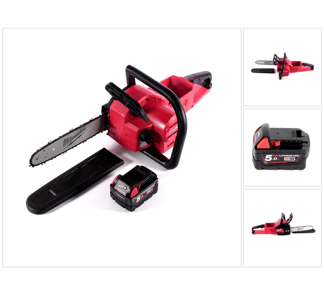 Milwaukee Benzin-Kettensäge M18 FCHSC-501 Akku Kettensäge 18 V 30 cm Brushless + 1x Akku 5
