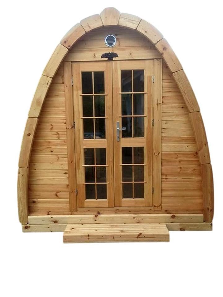 JVmoebel Saunahaus Gartensauna Holzsauna Naturholz Außensauna Saunahütte Braun Glas