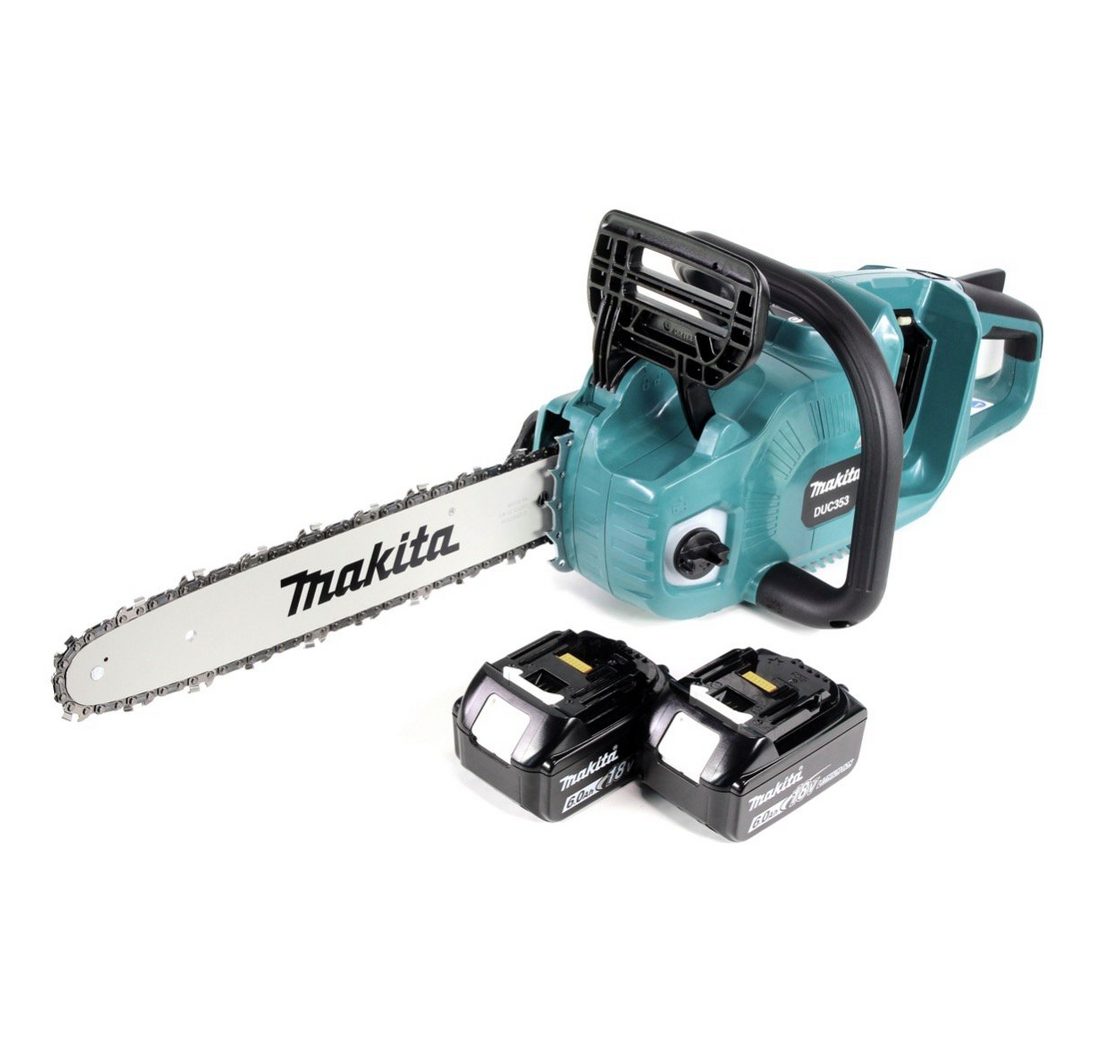 Makita Benzin-Kettensäge DUC 353 G2 Akku Kettensäge 36V (2x18V) Brushless 35 cm + 2x 6