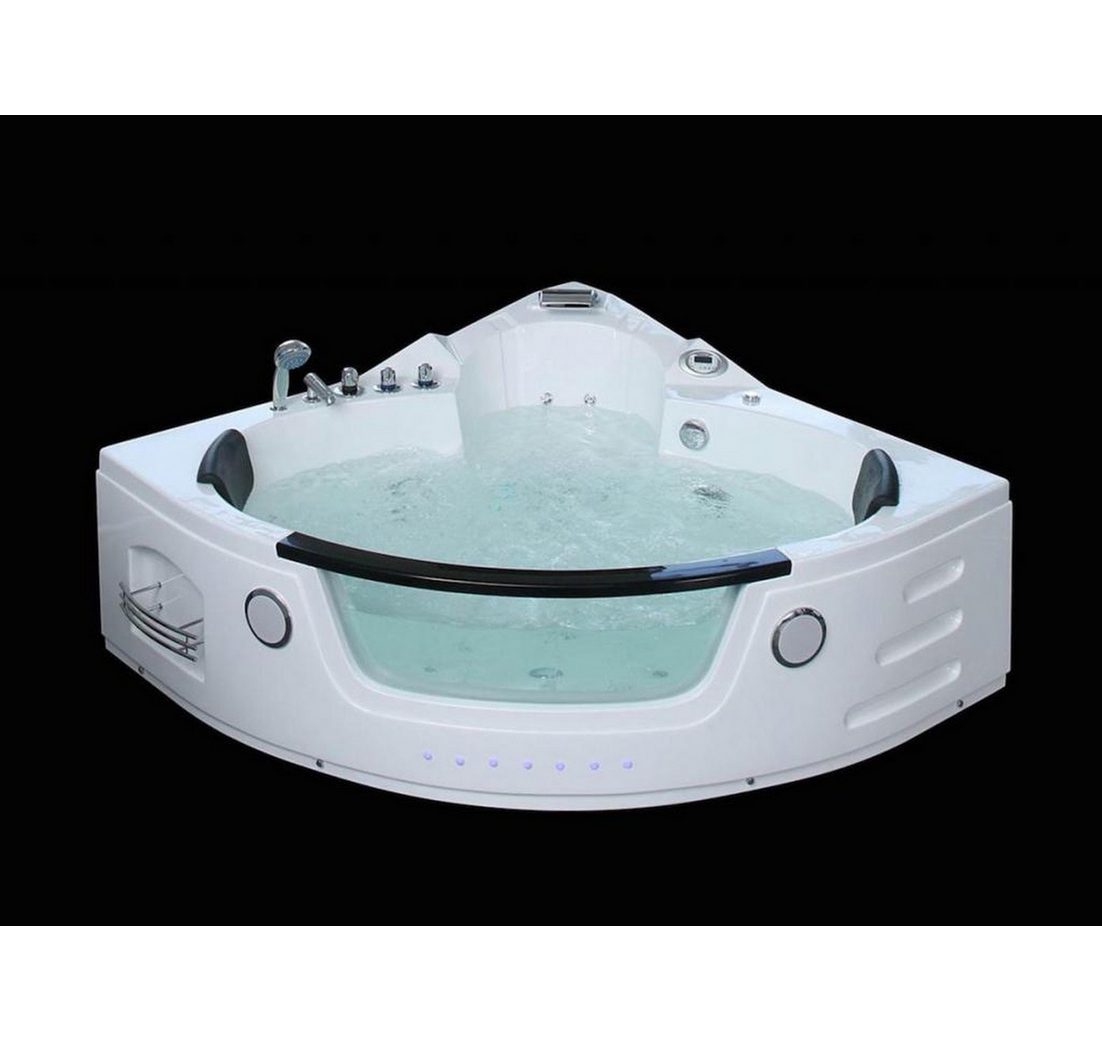 PureHaven Whirlpool 172x172 cm Wasserfall Heizung Lichttherapie Soundsystem
