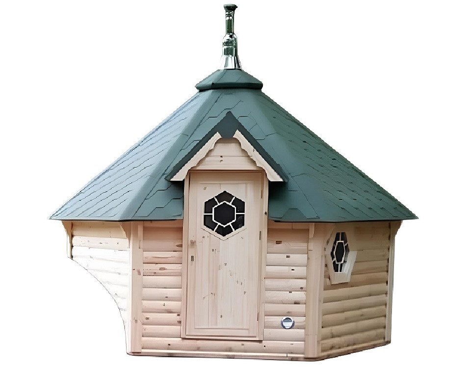 JVmoebel Saunahaus Gartensauna Holzsauna Außensauna Naturholz in Braun - Outdoor-Sauna