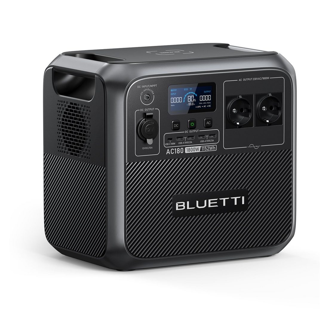 BLUETTI Stromerzeuger AC180 1800W/1152 Wh Tragbare Powerstation