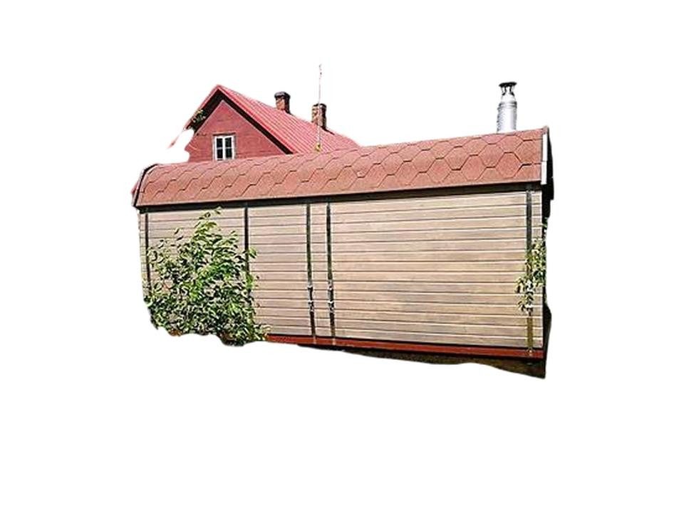 JVmoebel Saunahaus Holzsauna Außensauna Gartensauna aus Naturholz in Braun