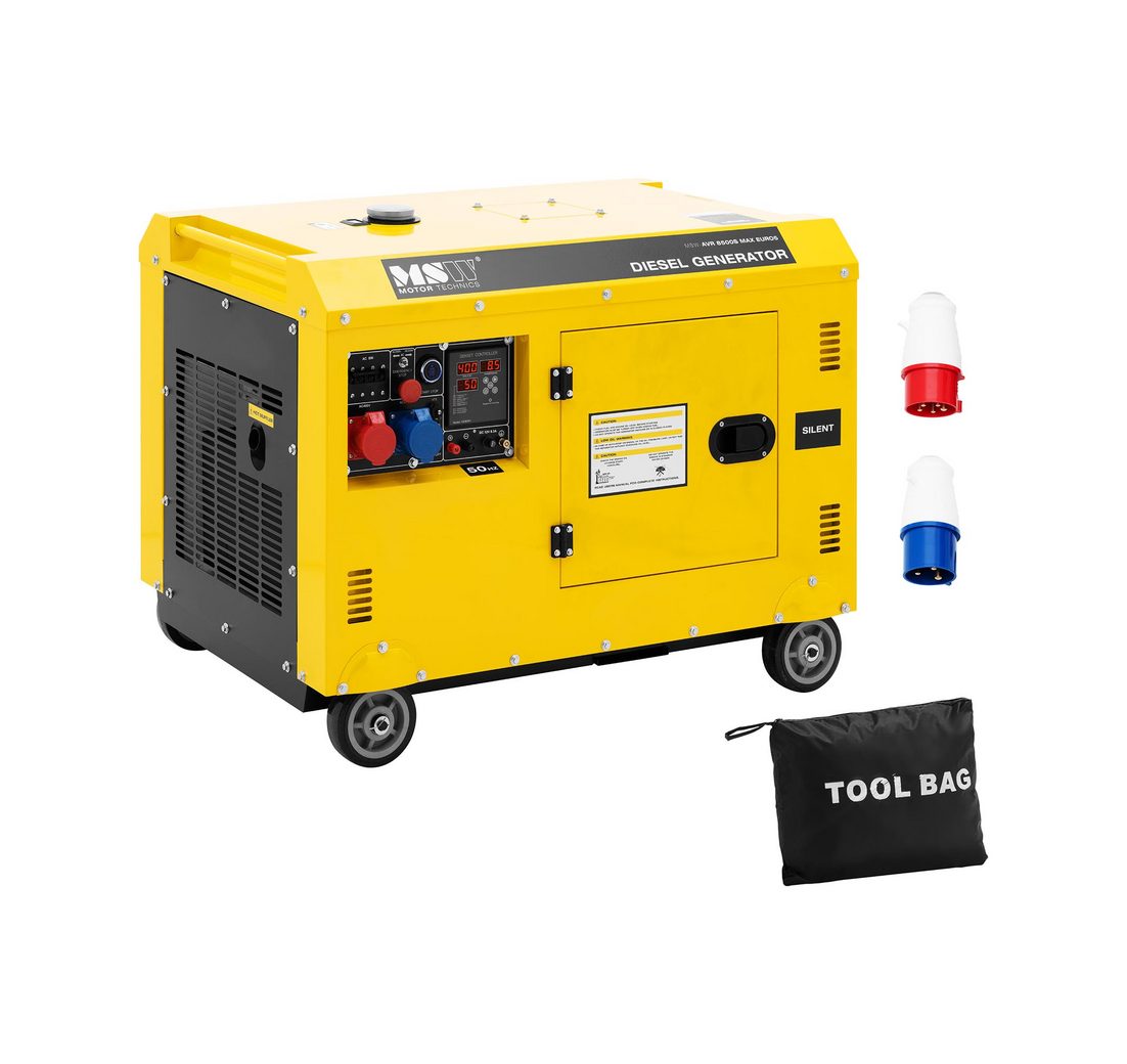 MSW Stromerzeuger Notstromaggregat Diesel Stromegenerator 8500W 30L 240/400V AVR Euro 5