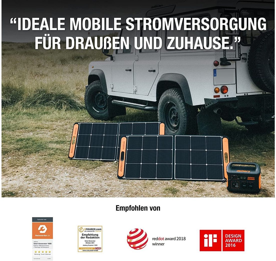 1002WH Tragbare Powerstation mit 2*100W Solarpanel
