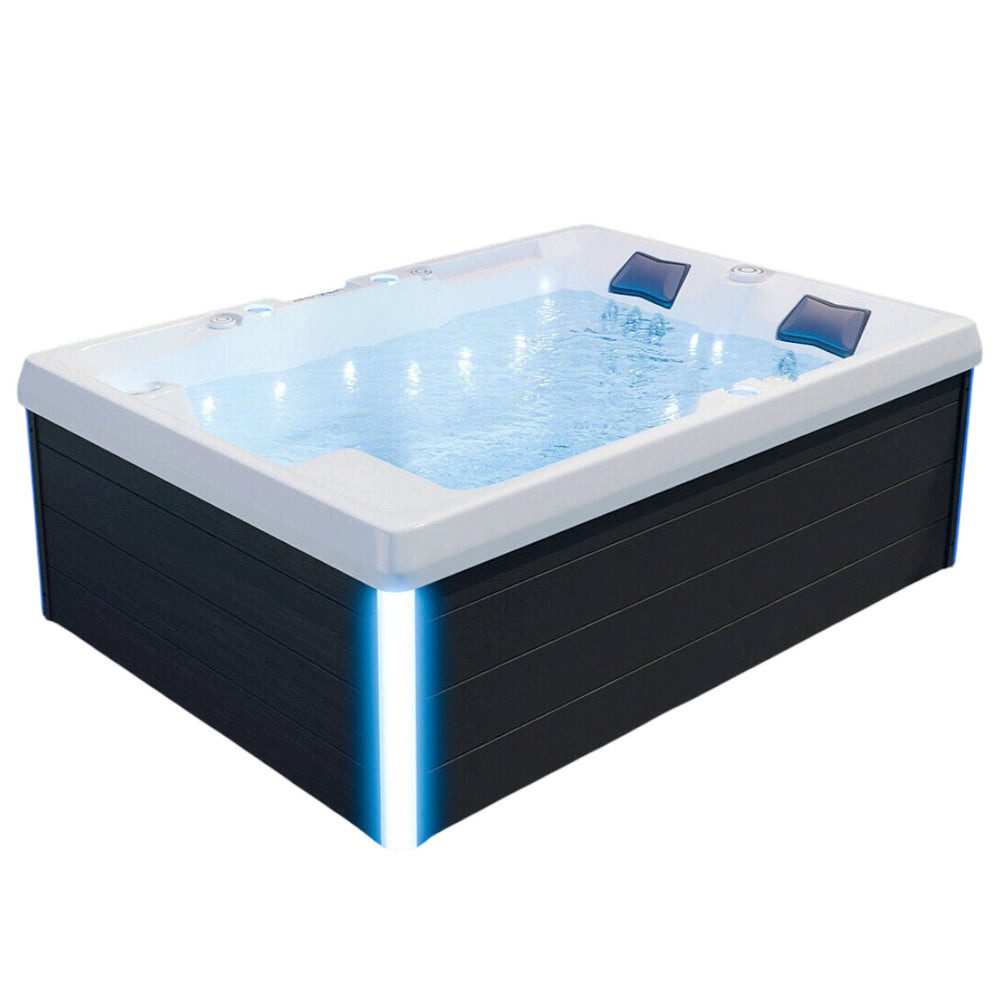 DEKO VERTRIEB BAYERN Whirlpool XXL Luxus SPA LED Whirlpool SET 210x150 Outdoor-Indoor Pool Ozon