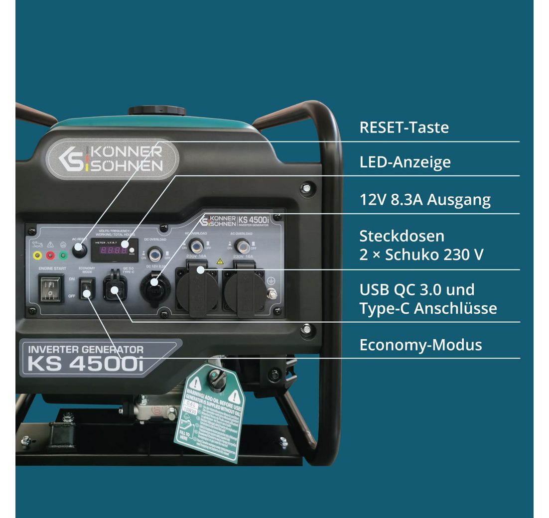 (Generator NotStromaggregat 4500 Watt