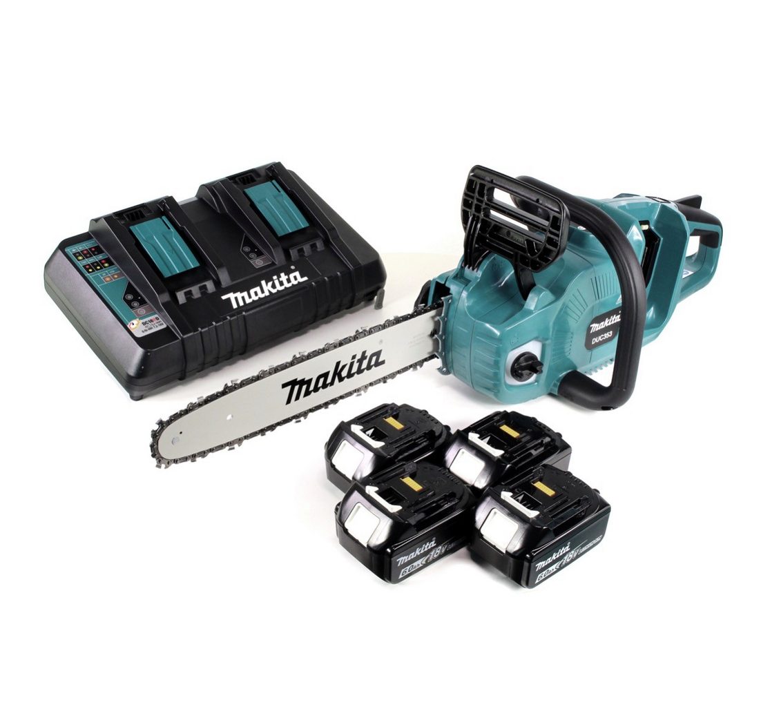 Makita Benzin-Kettensäge DUC 353 PG4 Akku Kettensäge 36V (2x18V) Brushless 35 cm + 4x 6