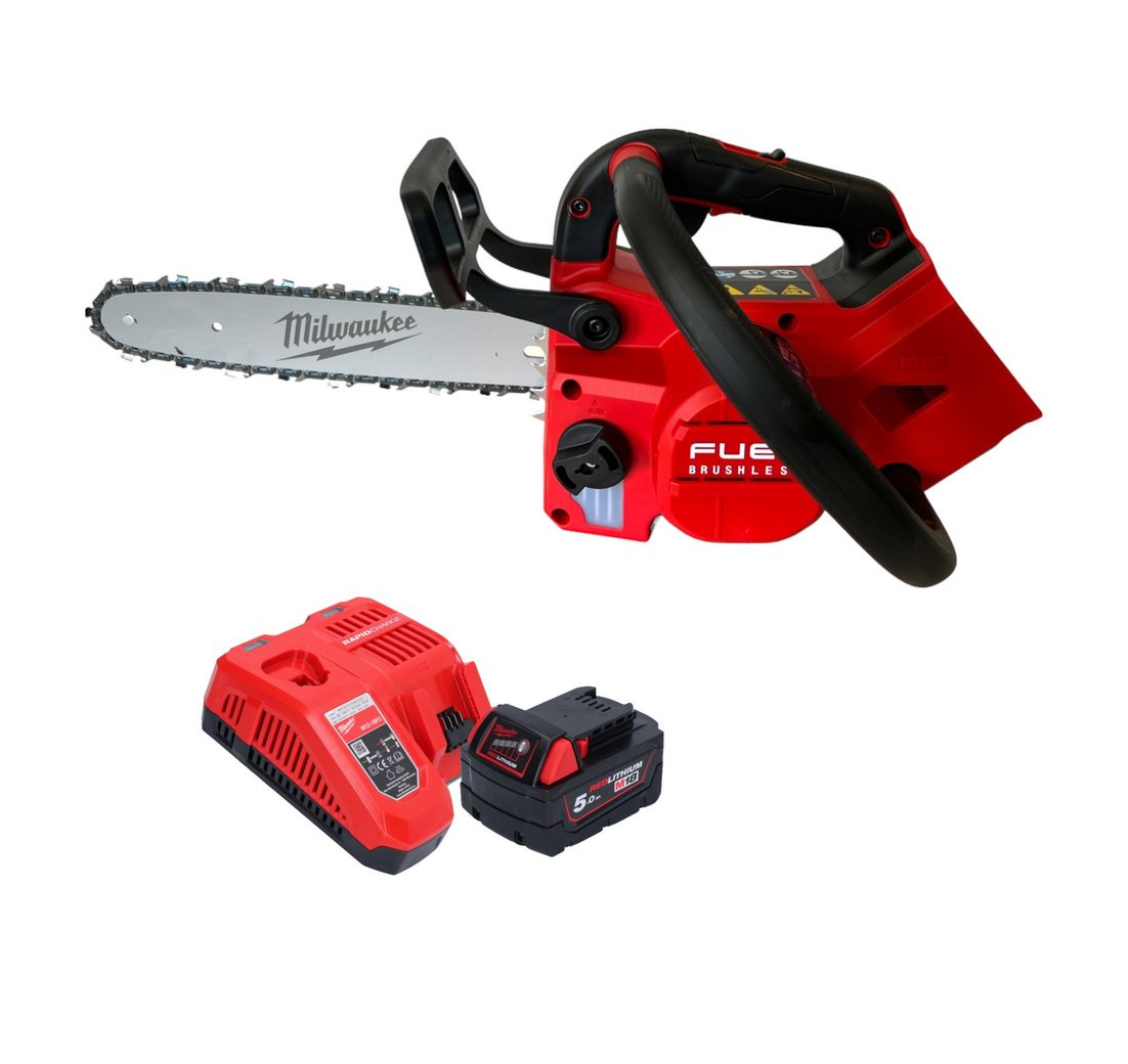 Milwaukee Benzin-Kettensäge M18 FTHCHS30-551 Akku Kettensäge 18 V 30 cm + 1x Akku 5 Ah