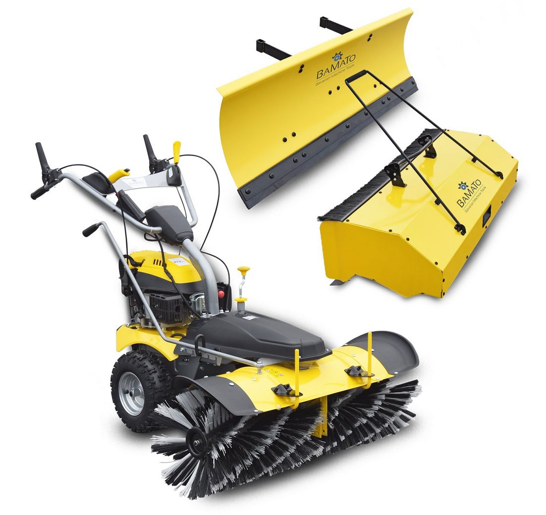 BAMATO Handkehrmaschine KEM-1000 Benzin Kehrmaschine 100 cm Motorbesen E-Start 3in1