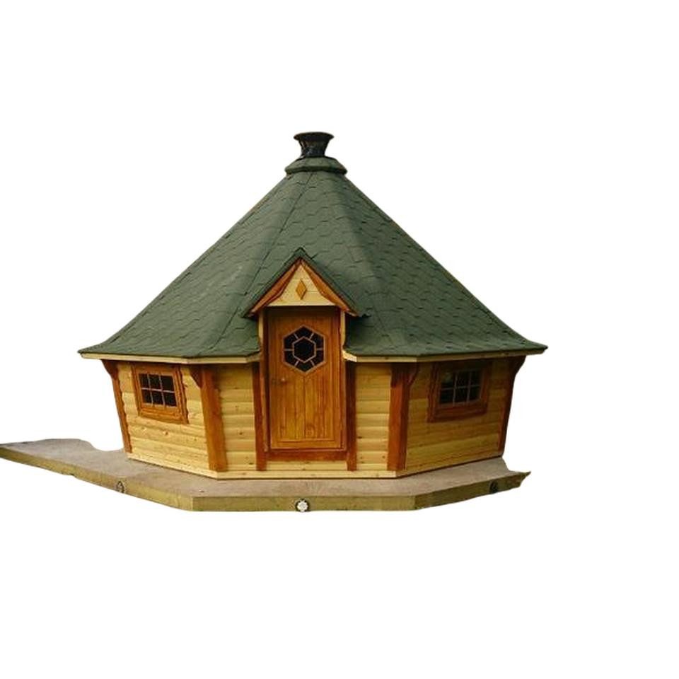 JVmoebel Saunahaus Grill Saunahaus Gartensauna Holzsauna Outdoor Sauna Braun 2-4 Personen