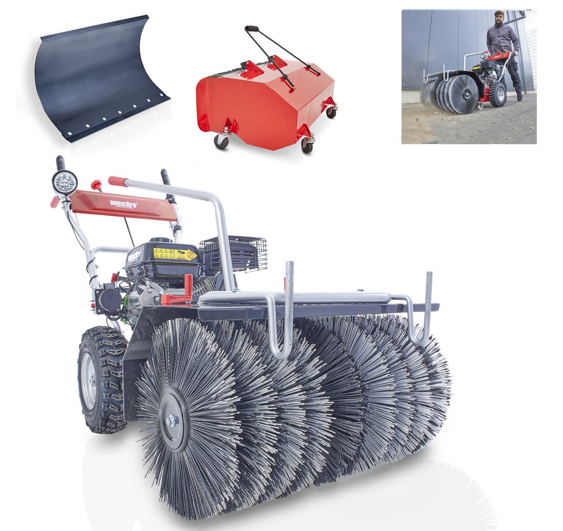 Hecht Benzin-Kehrmaschine 8616 SE mit Schneeschild Auffangbox