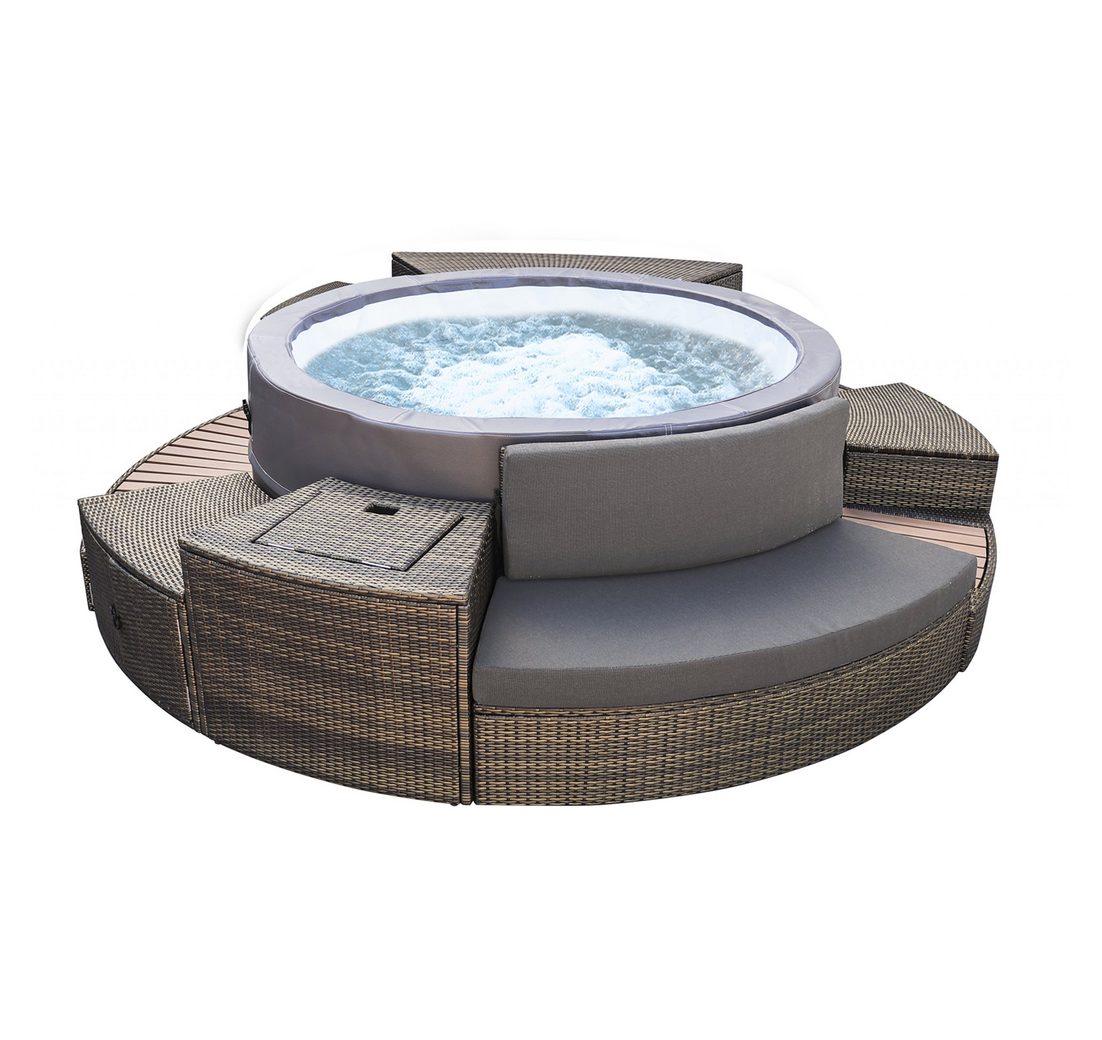 NetSpa Whirlpool NetSpa Vita Premium Whirlpool halbstarr rund für 6 Personen Ø 184 x