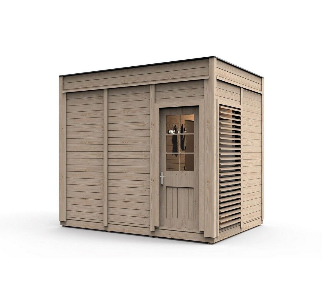 JVmoebel Saunahaus Woodpro Garten Holzsauna Trockensauna 245 x 354 x 318 cm