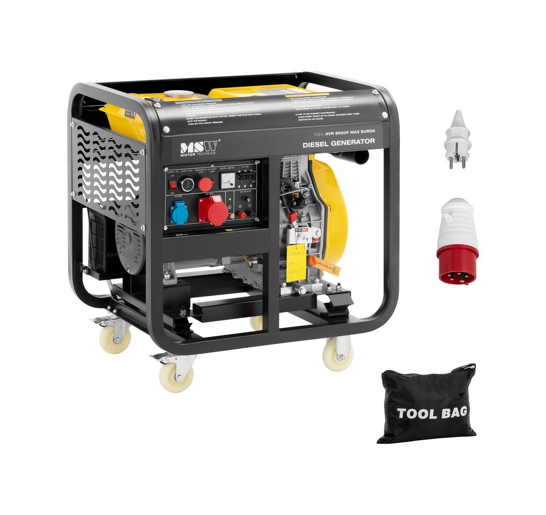 MSW Stromerzeuger Notstromaggregat Diesel - 2830/8500 W - 30L - 240/400 V - AVR - Euro 5