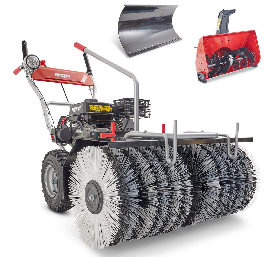 Hecht Benzin-Kehrmaschine 8680 SE mit Schneefräskopf