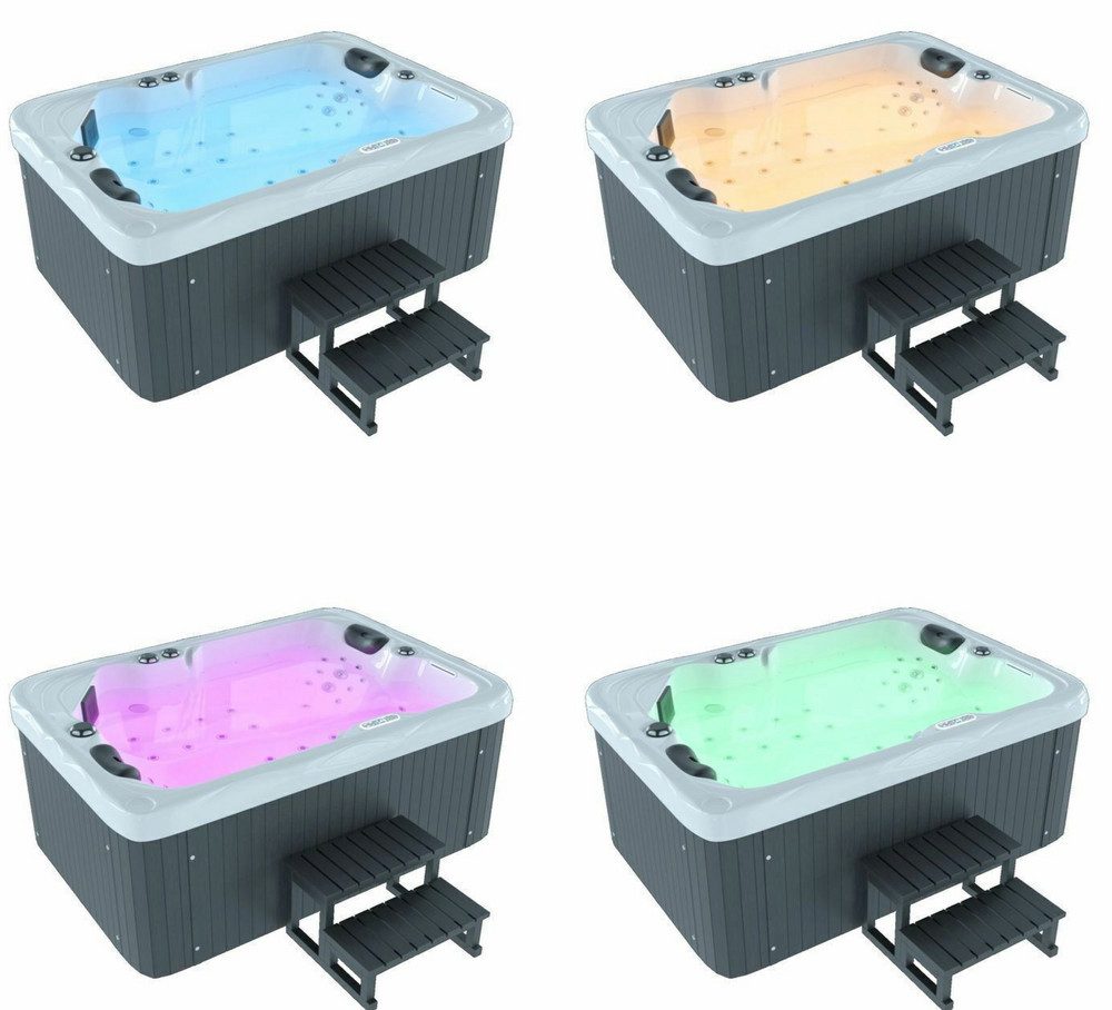 DEKO VERTRIEB BAYERN Whirlpool XXL Luxus SPA LED Whirlpool SET 190x135 cm Outdoor+Indoor Pool Ozon 2