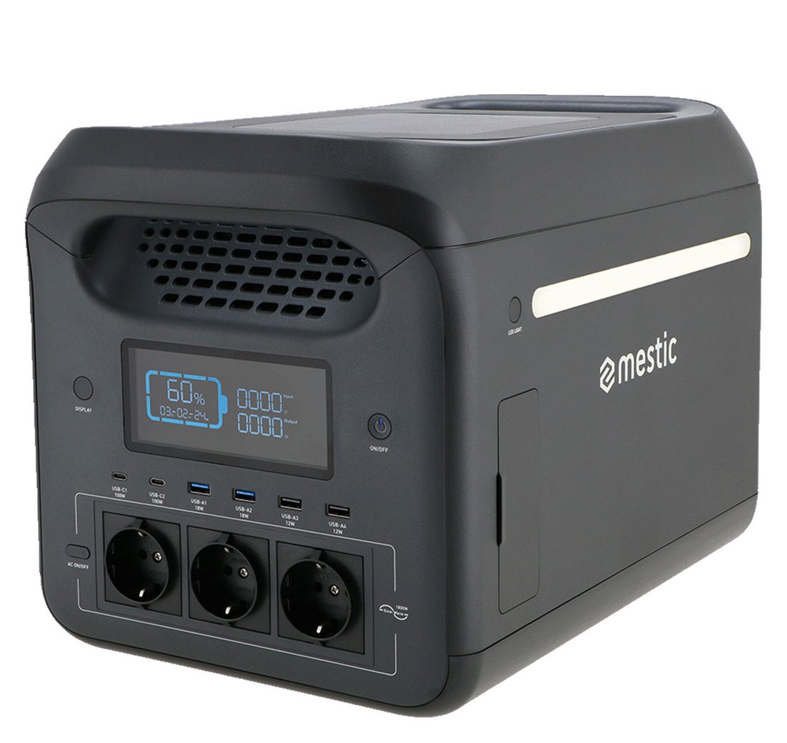 Mestic Stromerzeuger Tragbare Powerstation MPS-1800 Camping