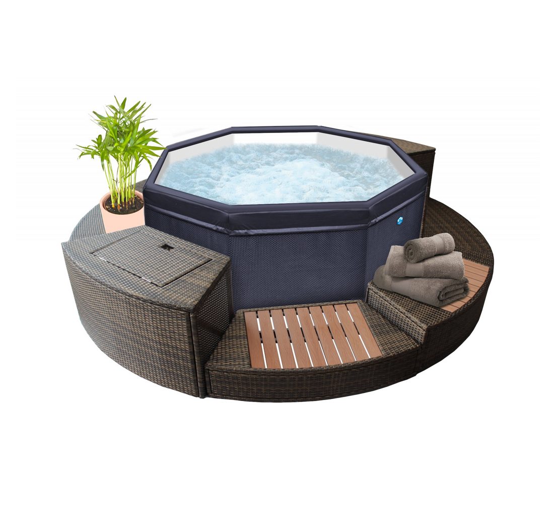 NetSpa Whirlpool NetSpa Octopus Outdoor Whirlpool halbstarr achteckig für 4-6