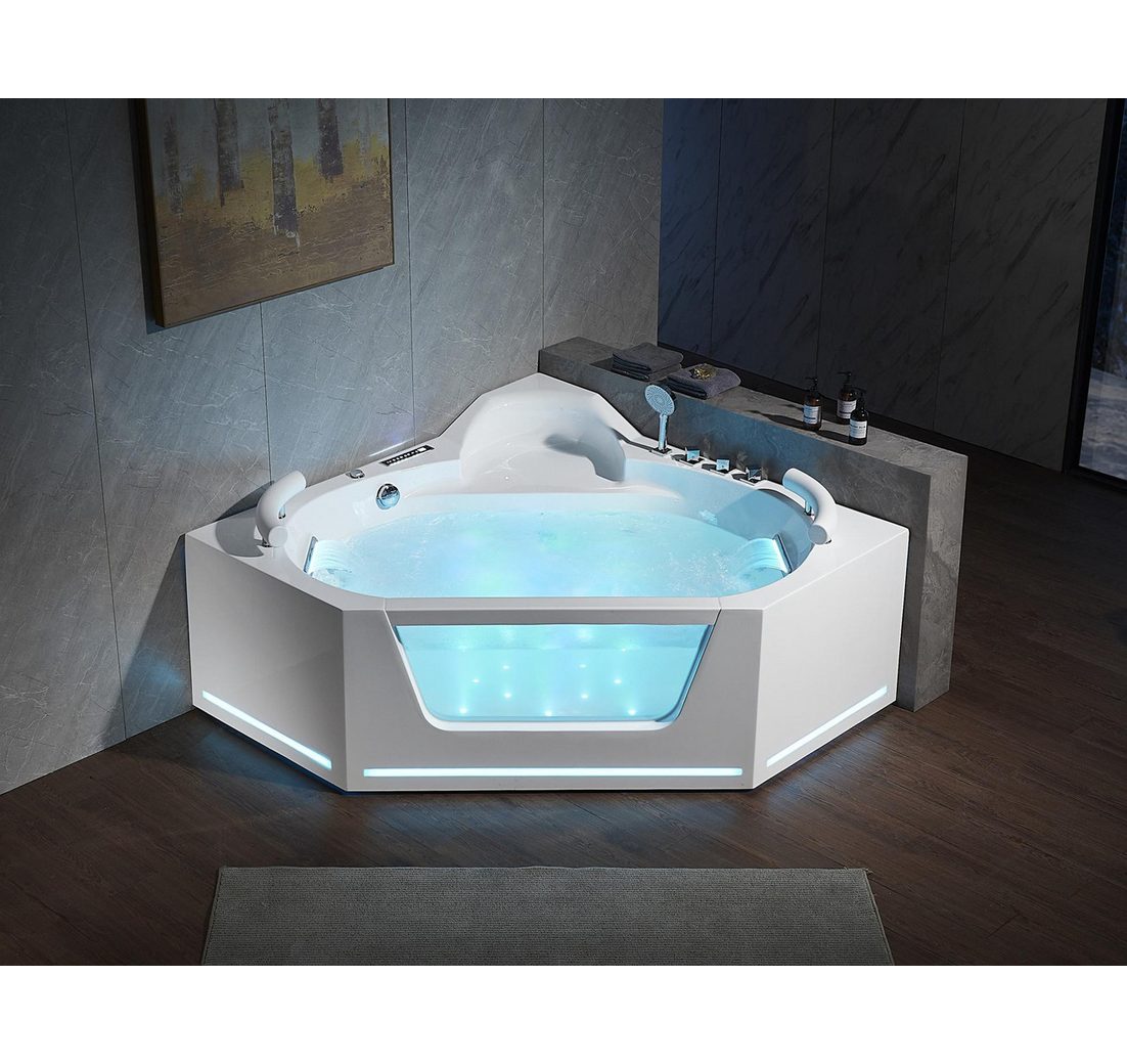 Xlmoebel Whirlpool Eck-Whirlpool-Badewanne für den Innenbereich mit Spa-Funktion.