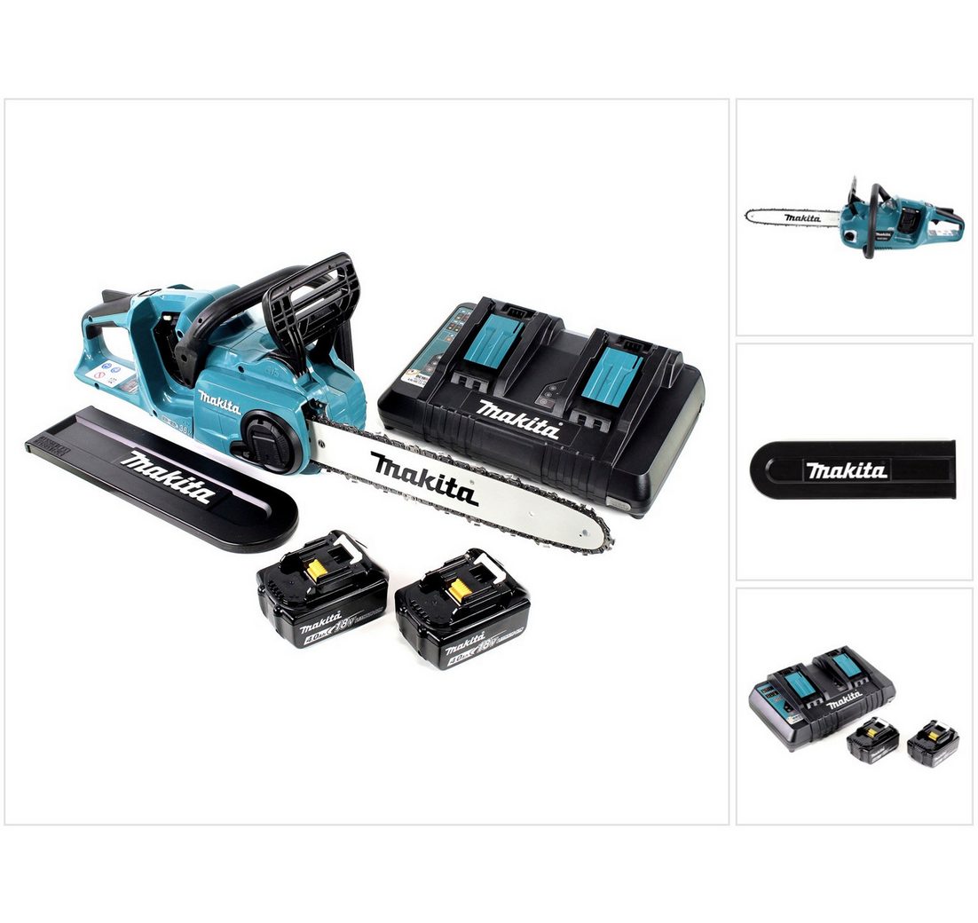Makita Benzin-Kettensäge DUC 353 PM2 Akku Kettensäge 36V (2x18V) Brushless 35 cm + 2x 4