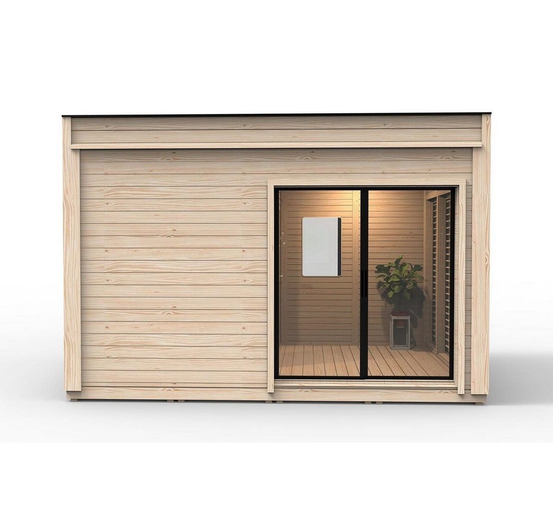 JVmoebel Saunahaus Trockensauna Holzfass Gartenhaus Wellness 464 x 354 x 318 cm