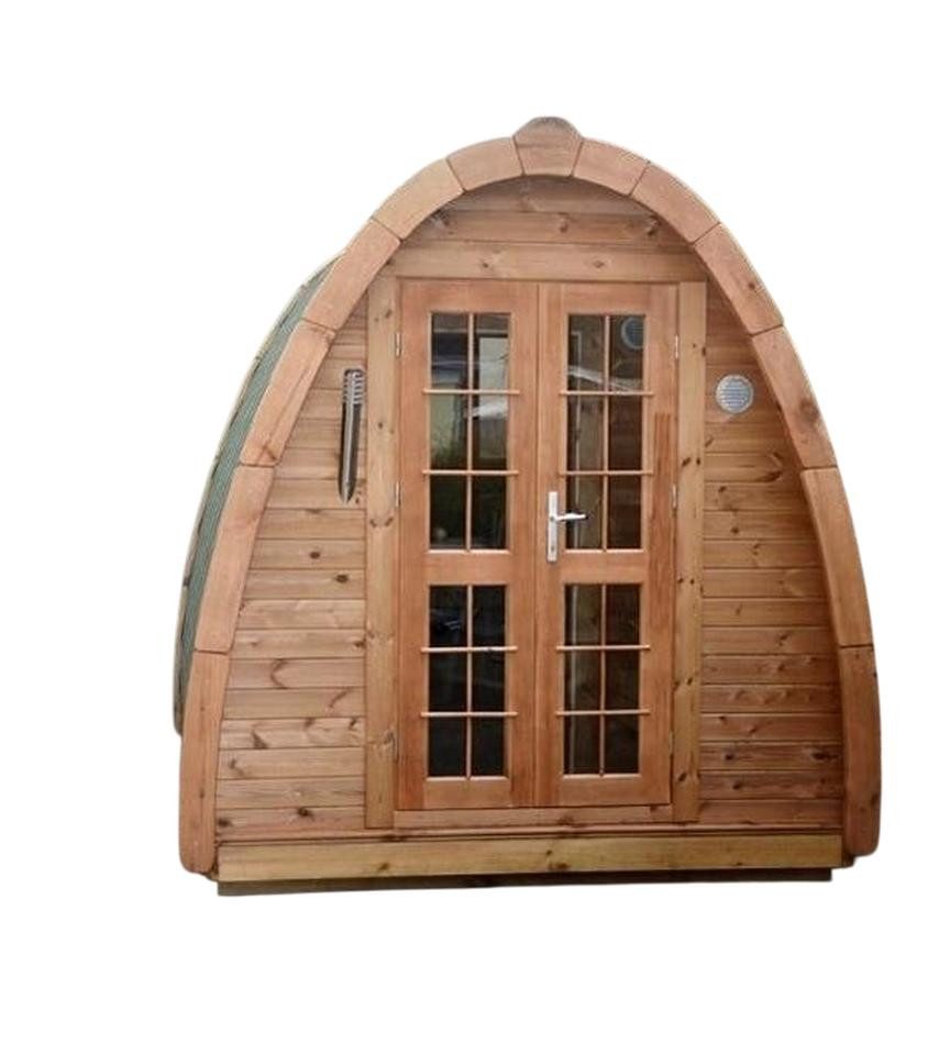 JVmoebel Saunahaus Holzsauna aus Massivholz - Braune Wellness-Saunakabine für den Garten