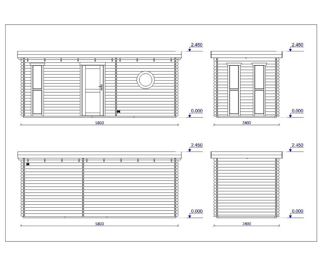 BxTxH: 580 x 240 x 240 cm