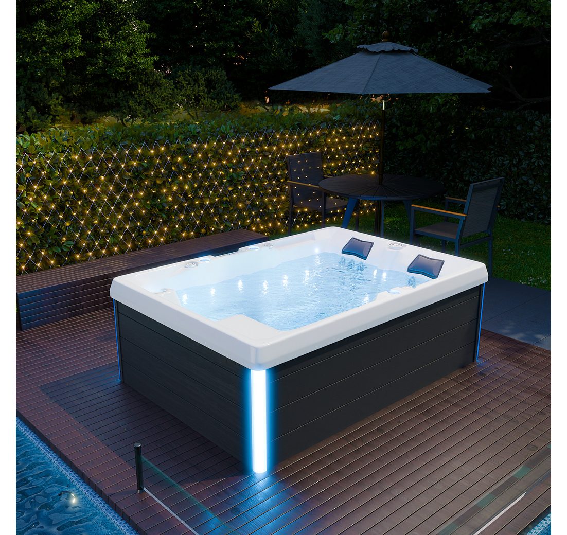 TroniTechnik Whirlpool Outdoor Whirlpool ELBA weiß 210x150