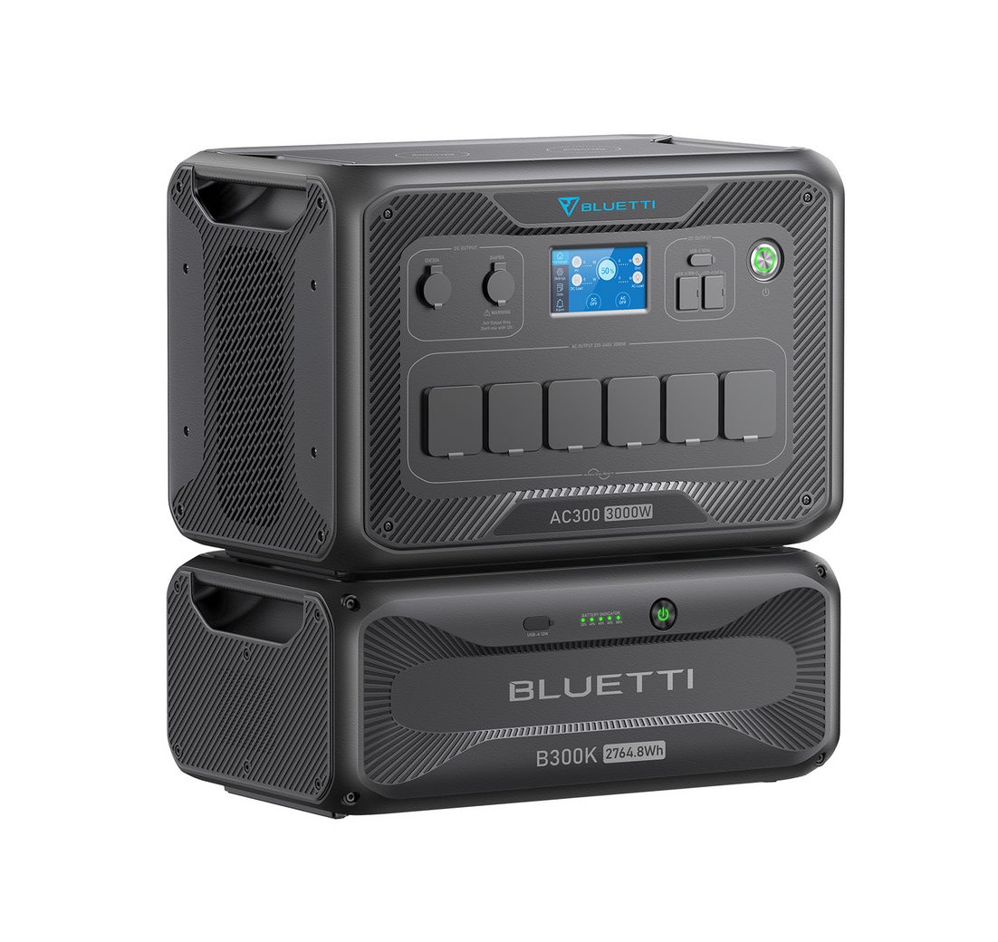 BLUETTI Stromerzeuger Solar Generator AC300+B300K Erweiterungsakku 3000W/2764.8Wh