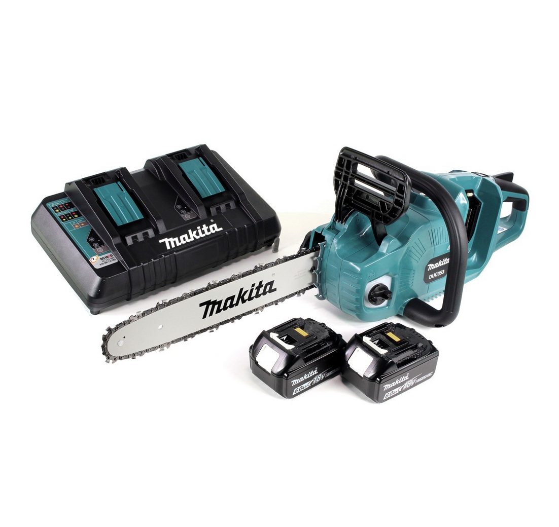 Makita Benzin-Kettensäge DUC 353 PG2 Akku Kettensäge 36V (2x18V) Brushless 35 cm + 2x 6