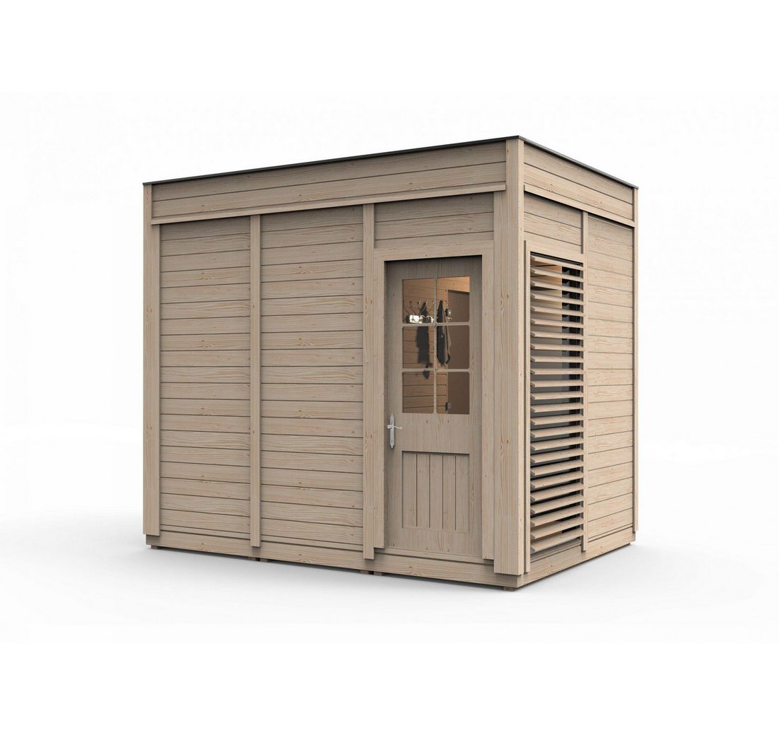 JVmoebel Saunahaus Garten Holzsauna Trockensauna aus Holz - Braun Outdoor Sauna