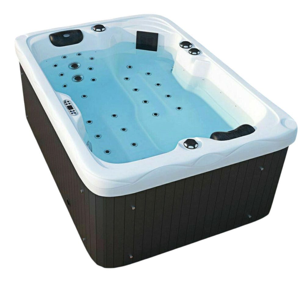 DEKO VERTRIEB BAYERN Whirlpool XXL Luxus SPA LED Whirlpool SET 190x135 cm Outdoor+Indoor Pool Ozon