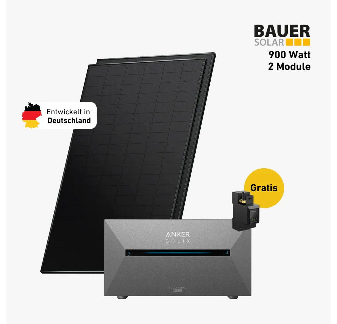 Balkonstrom Balkonkraftwerk 900W mit Speicher