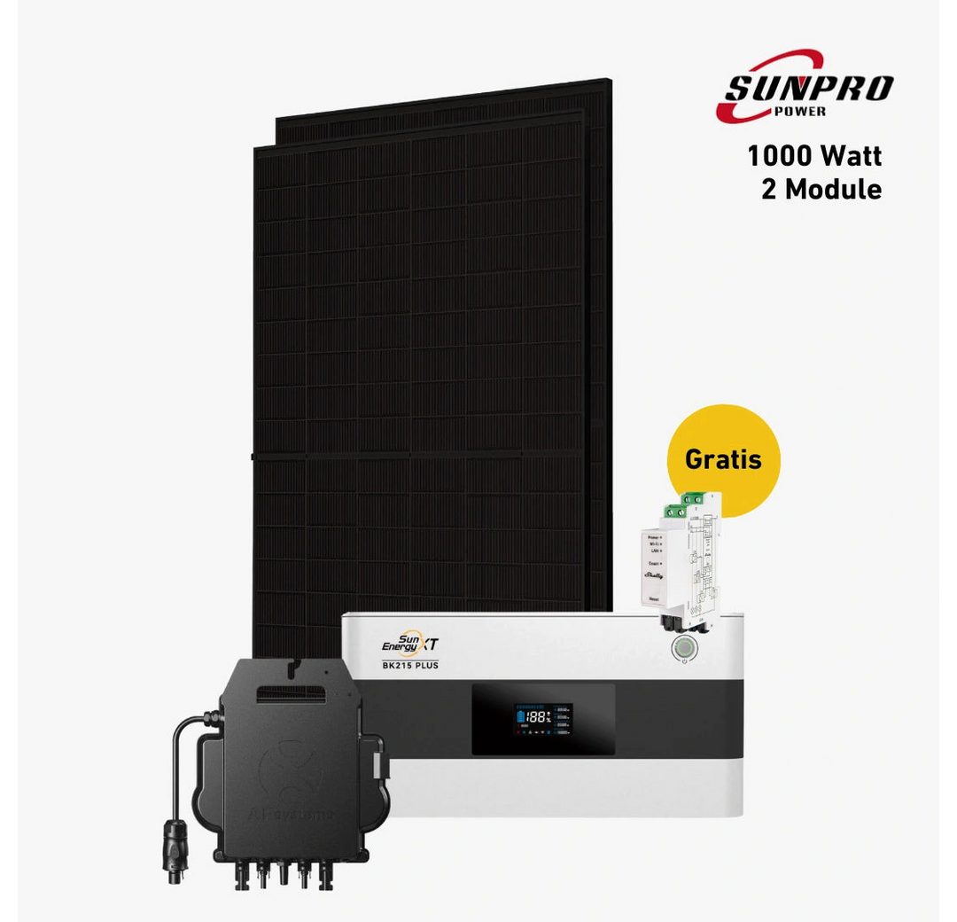 Balkonstrom Balkonkraftwerk 1000W + Speicher