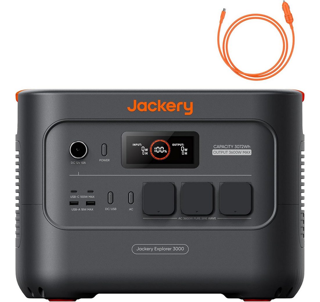 Jackery Stromerzeuger E3000 v2 Tragbare Powerstation mit Kabel