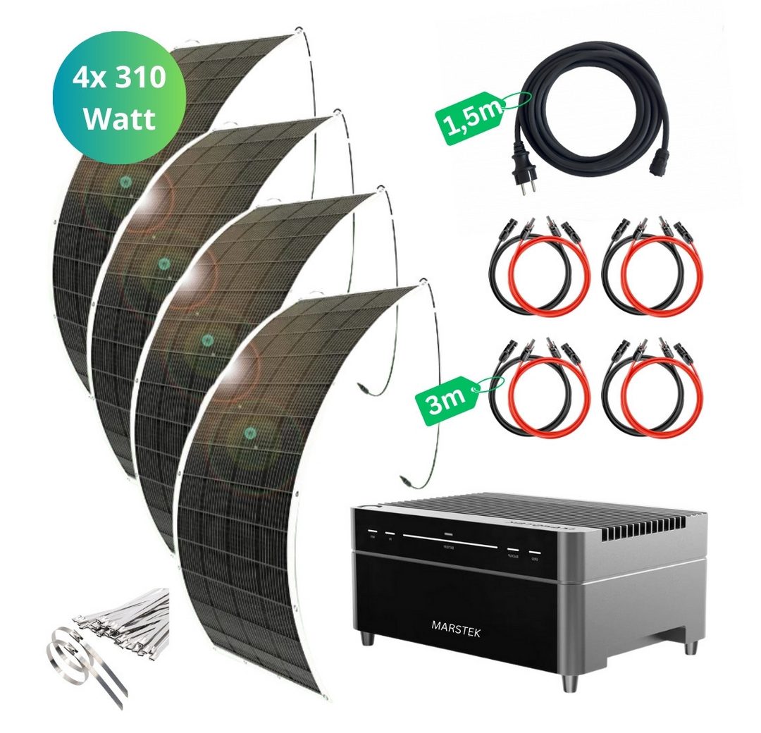 MyVoltaics Balkonkraftwerk MyUltraleicht 1240 Watt MIT SPEICHER Marstek Venus A 2