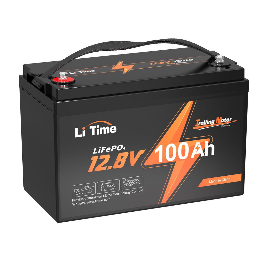LiTime 12V 100Ah TM LiFePO4 Batterie Bootsbatterie mit Tieftemperaturschutz Solarakkus (12 V)