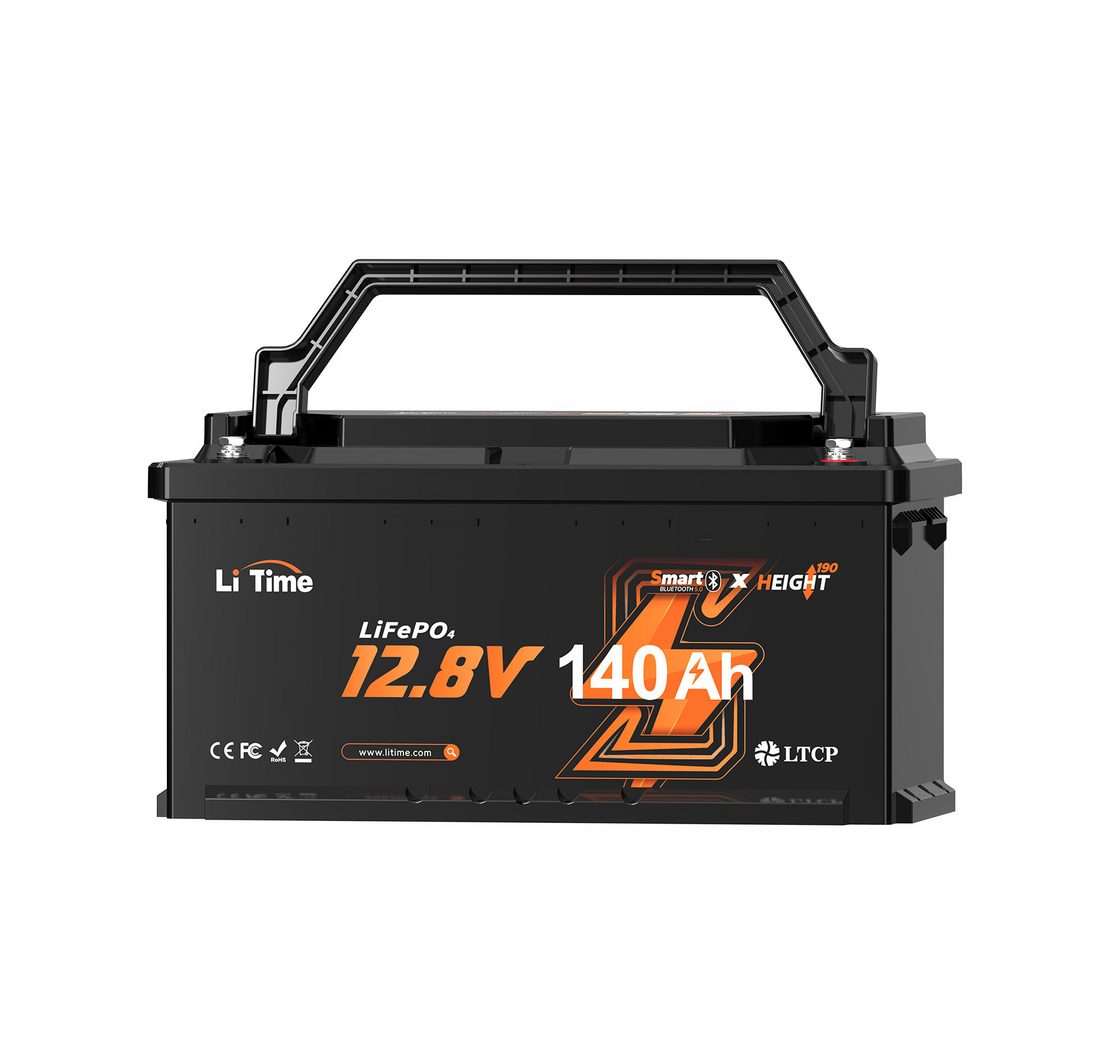 LiTime 12V 140Ah H190 LiFePO4 Batterie mit Bluetooth 1792Wh DIN H8 Solarakkus (12 V)