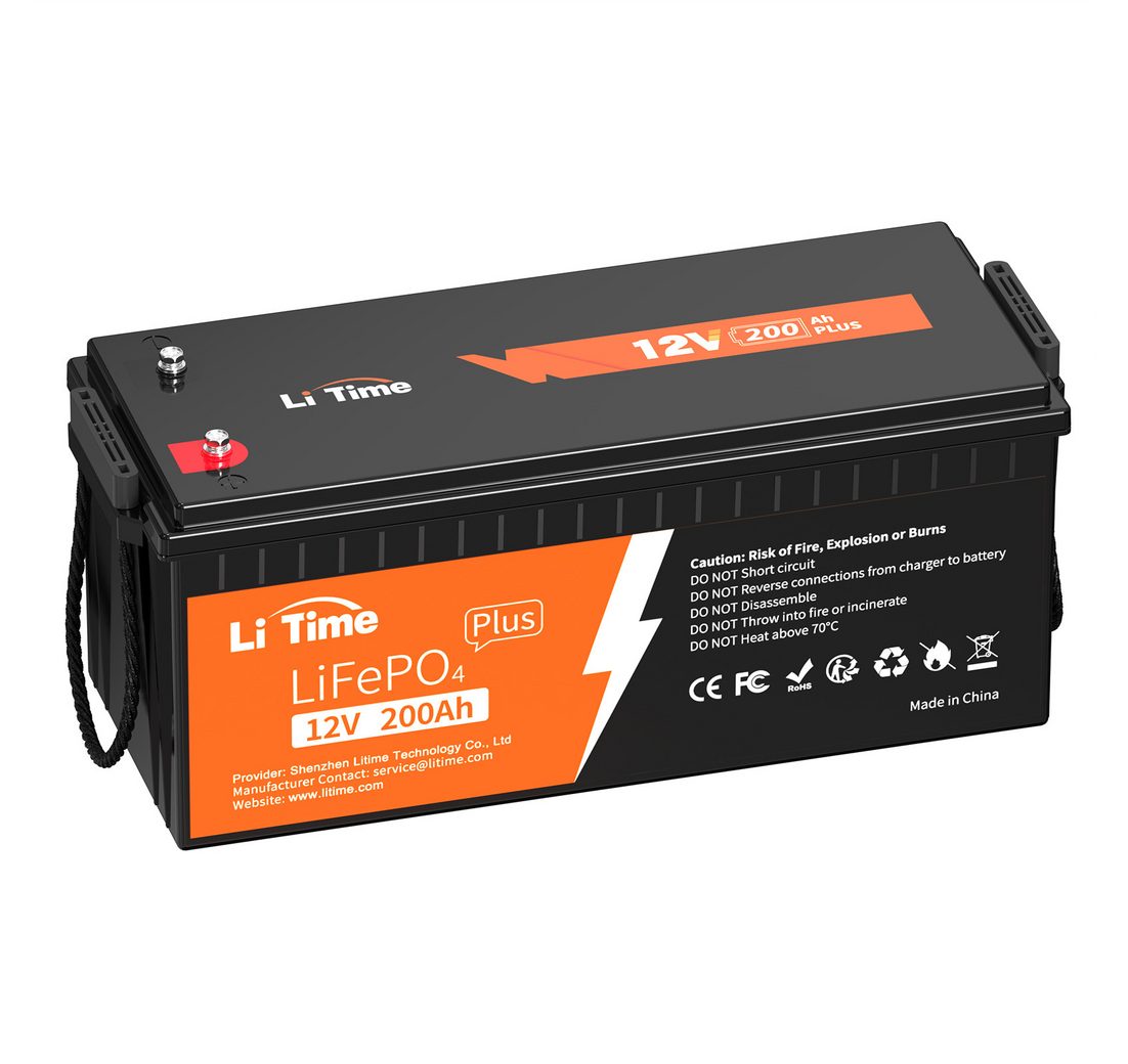 LiTime 12V 200Ah PLUS LiFePO4 Batterie Energiespeicher für WOMO USV 2560Wh Solarakkus (12 V)