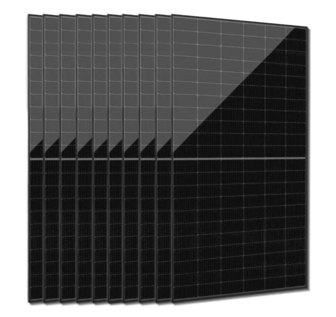 JOLYWOOD Solarmodul 10x 500W Jolywood Solarmodul Hochleistungspanel bifazial Full Black
