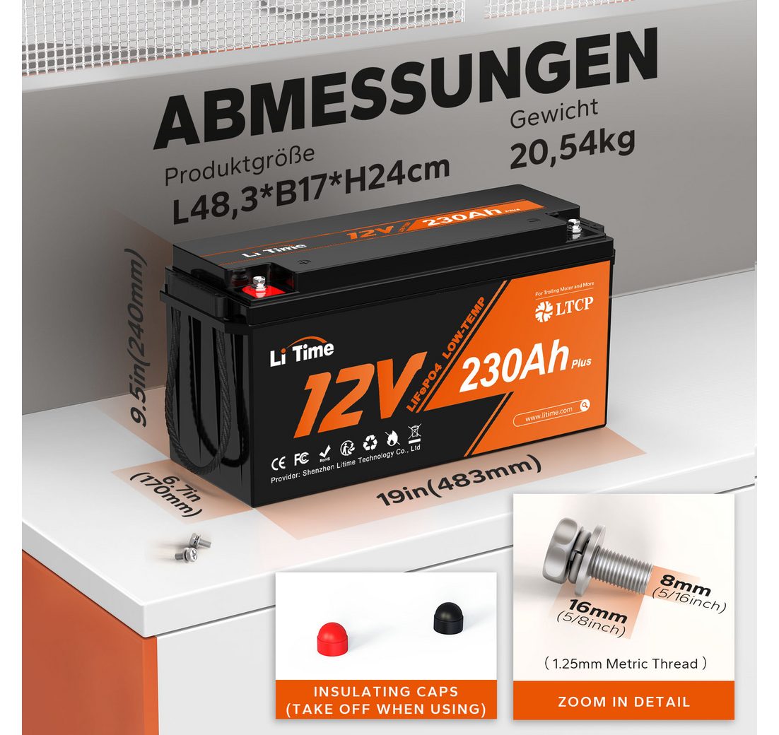 Zyklenfeste und erweiterbare Versorgungsbatterie für Camping