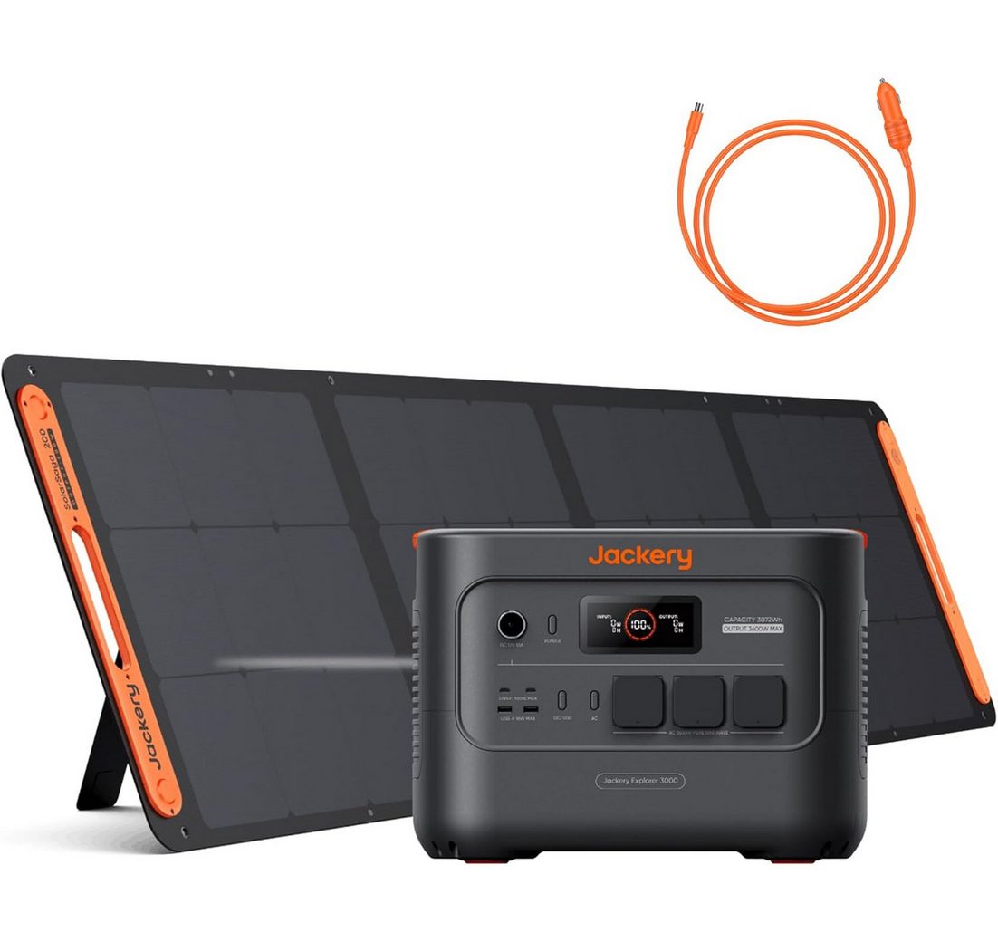 Jackery Stromerzeuger E3000 v2 mit 200W mit Kabel