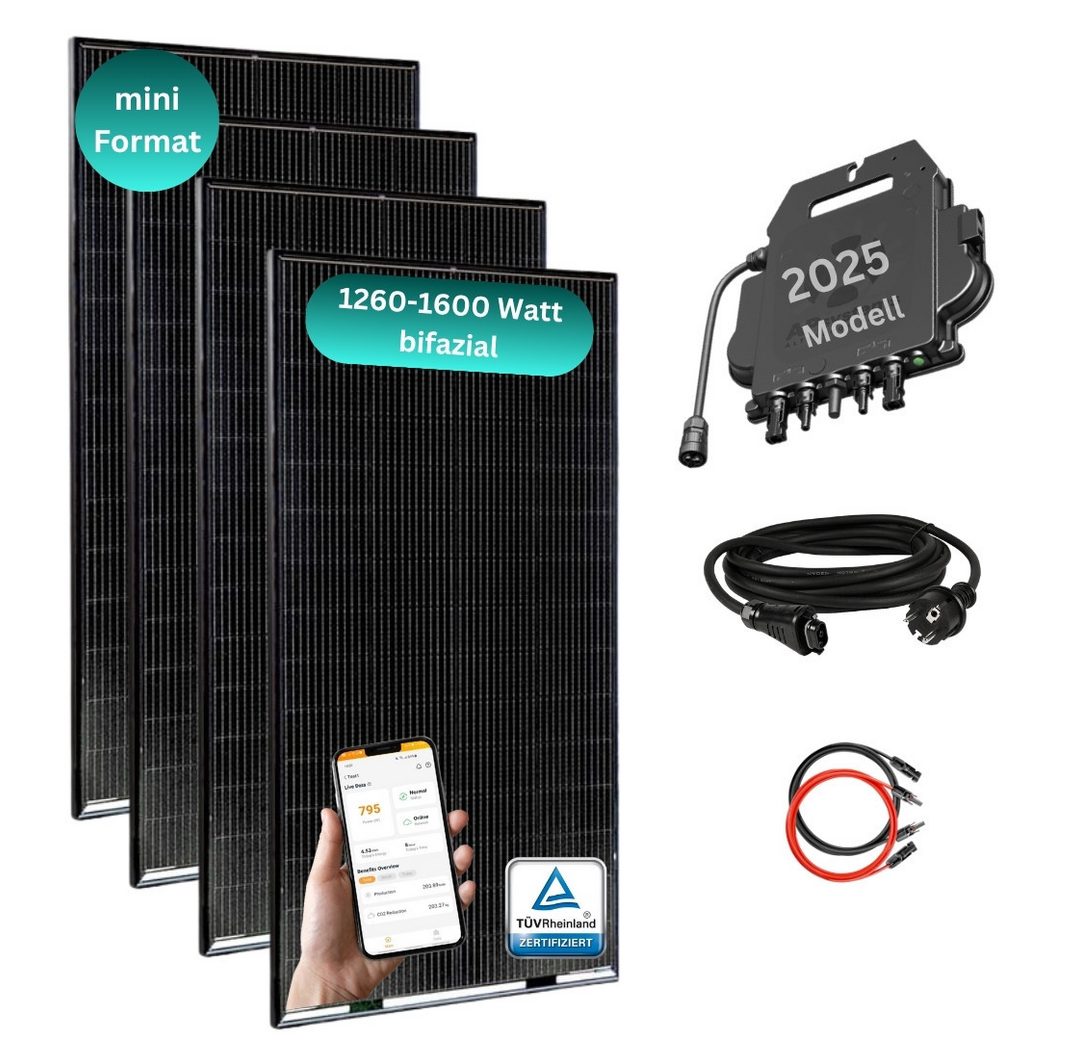 MyVoltaics Balkonkraftwerk MyBasic 1260+ Watt Mini-Format mit 4 Modulen Versand gratis