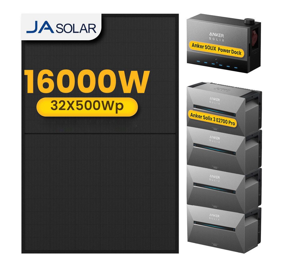 Anker Balkonkraftwerk 16000W Anker SOLIX Solarbank Power Dock mit Solarbank 3 Pro Speicher