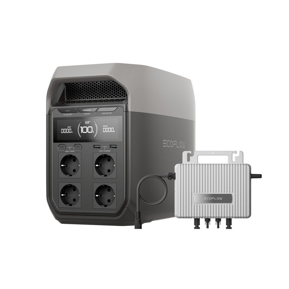 Ecoflow Balkonkraftwerk EcoFlow Delta 3 Plus Powerstation mit STREAM Mikrowechselrichter