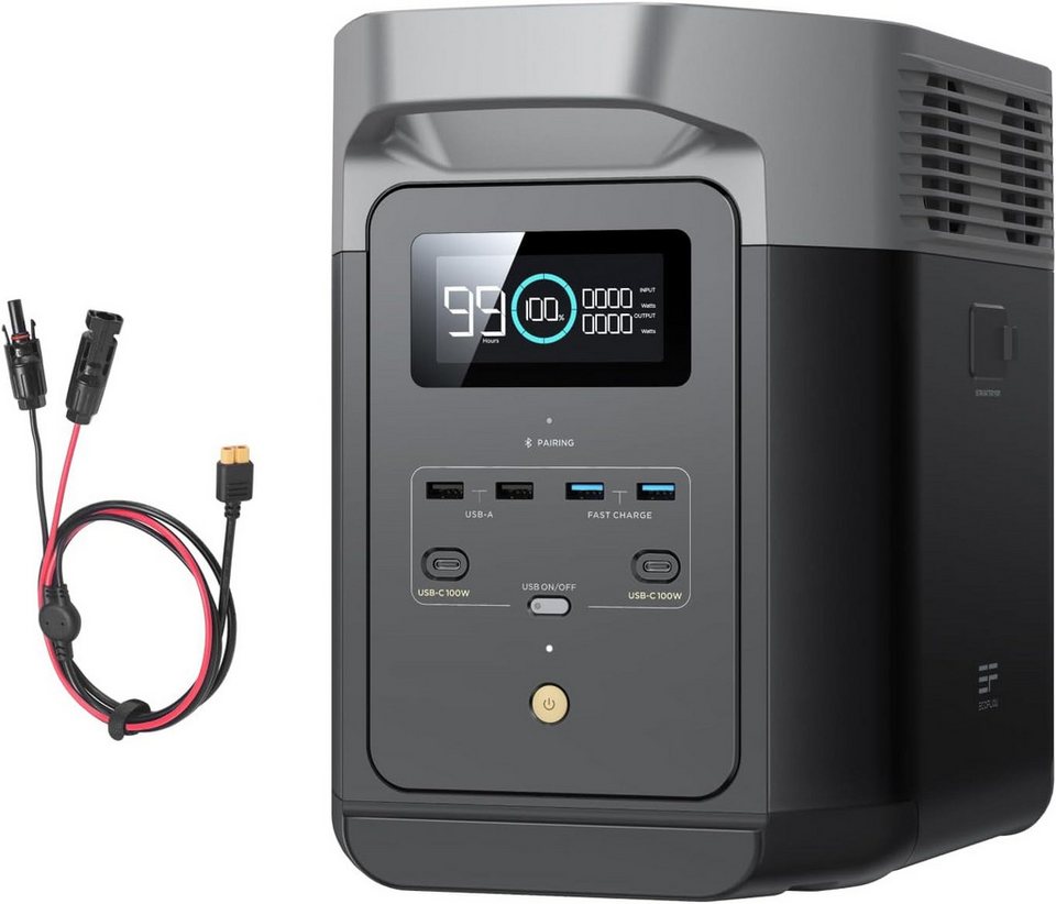 Ecoflow ECOFLOW DELTA 2 1024Wh Tragbare Powerstation mit XT60i Kabel Powerstation EcoFlow DELTA 2 Powerstation mit XT60i Kabel EcoFlow DELTA 2 Powerstation mit XT60i Kabel 320000 mAh (220 V)